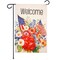 G128 Welcome American Flag Flowers Garden Flag 12x18 In Double Sided Independence Day Yard Garden Lawn Decoration